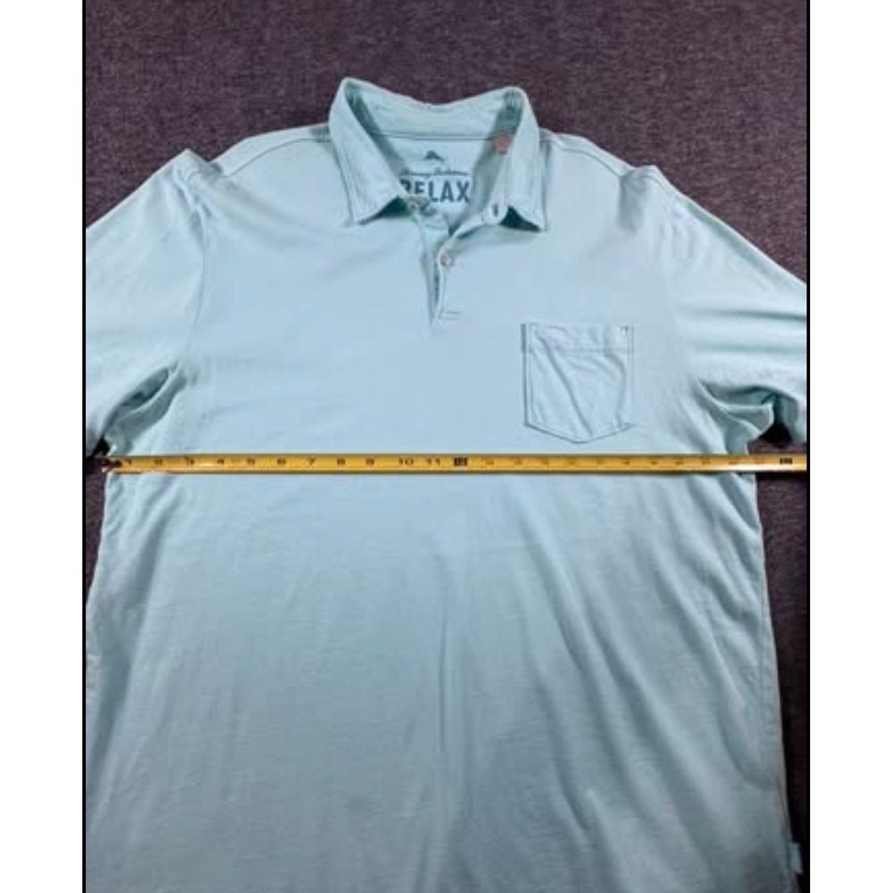 Tommy Bahama Relax Mens L Pima Cotton Short Sleeve Polo Shirt Aqua Blue Marlin - Picture 8 of 10